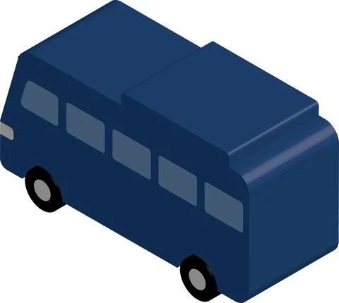 Isometric bus icon vector illustration Stock Illustration