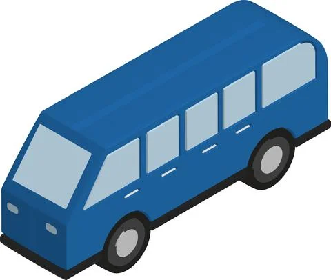 Isometric Bus Vector Concept Design Stock Illustration