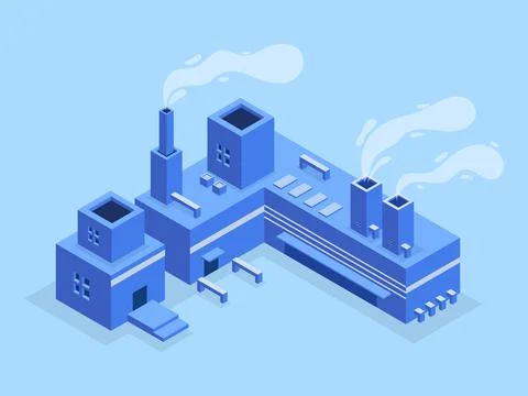 Isometric of a business building integrated with computer and digital Ilustración de archivo
