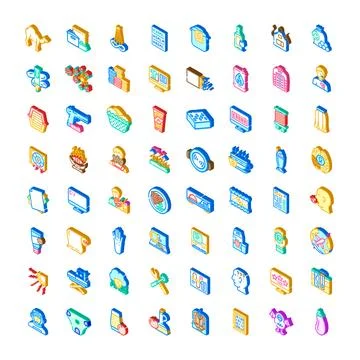 Isometric business graphics analyzing data and strategy elements 库存插图