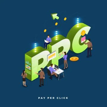Isometric business teamwork. Stock Illustration