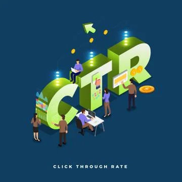 Isometric business teamwork. Stock Illustration