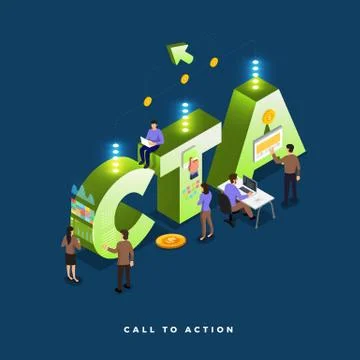 Isometric business teamwork. Stock Illustration