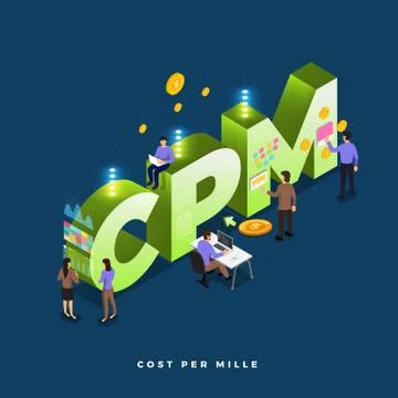 Isometric business teamwork. Stock Illustration