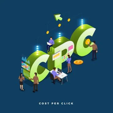 Isometric business teamwork. Stock Illustration