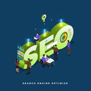 Isometric business teamwork. Stock Illustration