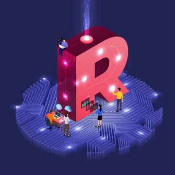 Isometric business teamwork. Stock Illustration