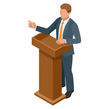 Isometric businessman isolated on write. Creating an office worker character Stock Illustration