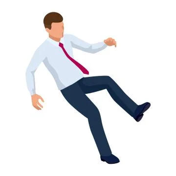Isometric businessman isolated on write. Creating an office worker character Stock Illustration