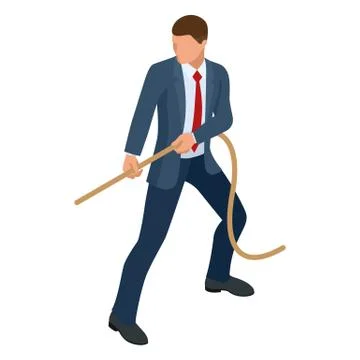 Isometric businessman isolated on write. Creating an office worker character Stock Illustration