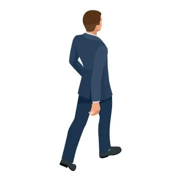 Isometric businessman isolated on write. Creating an office worker character Stock Illustration