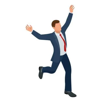 Isometric businessman isolated on write. Creating an office worker character Stock Illustration