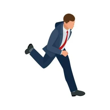 Isometric businessman isolated on write. Creating an office worker character Stock Illustration