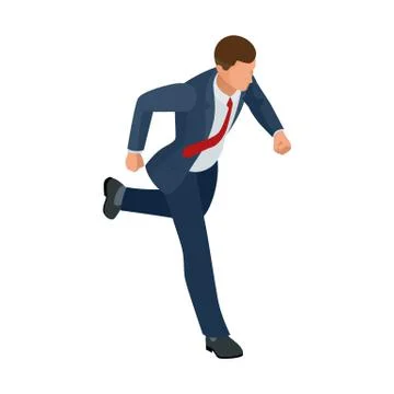 Isometric businessman isolated on write. Creating an office worker character Stock Illustration