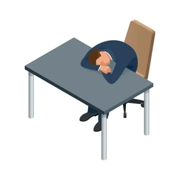 Isometric businessman isolated on write. Creating an office worker character Stock Illustration