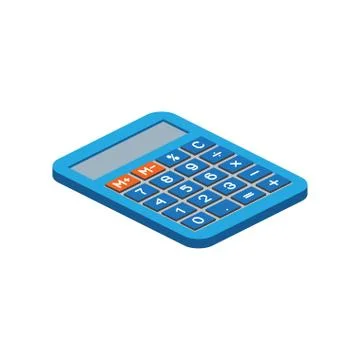 Isometric calculator on white background. For web design and application in.. Illustrazione stock