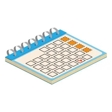 Isometric Calendar Icon. For web design and application interface, also use.. Stockillustratie