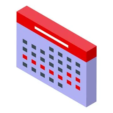 Isometric calendar showing important dates Illustrazione stock