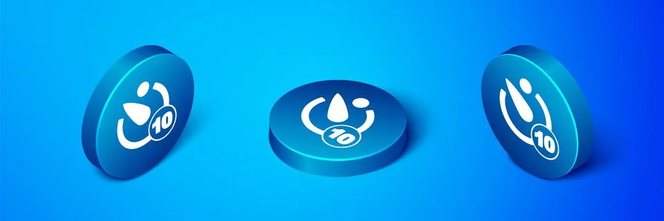 Isometric Camera timer icon isolated on blue background. Photo exposure 스톡 일러스트
