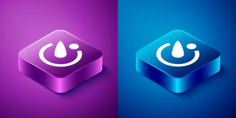 Isometric Camera timer icon isolated on blue and purple background. Photo 스톡 일러스트