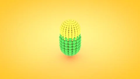Isometric capsule atom array illustration, 3D rendering Stock Illustration