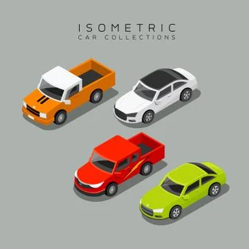 Isometric car collections Stock Illustration