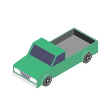 Isometric car icon. 3d vector illustration of pickup truck isolated on white  Stock Illustration