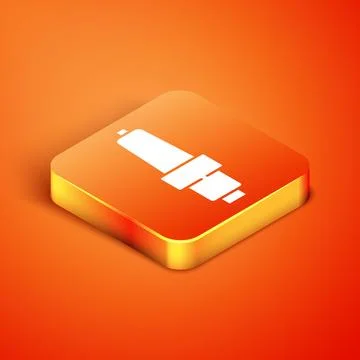 Isometric Car spark plug icon isolated on orange background. Car electric can Stock Illustration