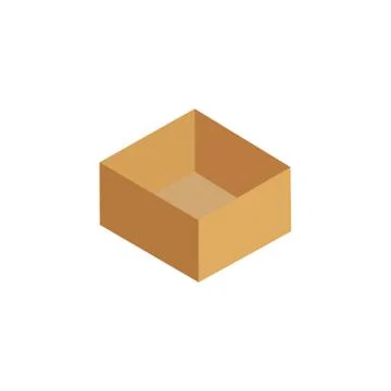 Isometric cardboard box packaging isolated, Illustrazione stock