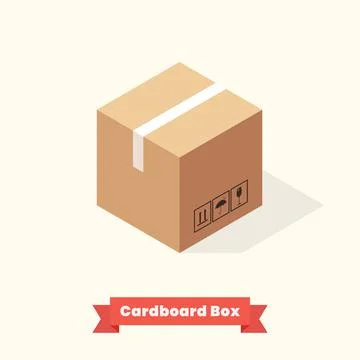 Isometric Cardboard Boxes Stock Illustration