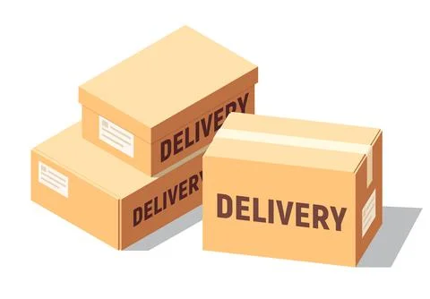 Isometric cardboard boxes set for delivery and storage. Isolated carton crates 스톡 일러스트