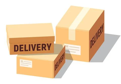 Isometric cardboard boxes set for delivery and storage. Isolated carton crates 스톡 일러스트