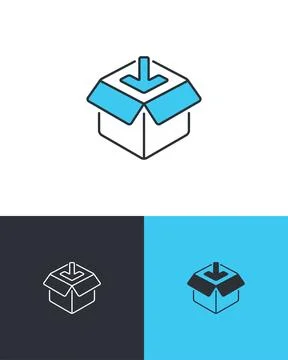 Isometric Cargo Box with Arrow Stock Illustration