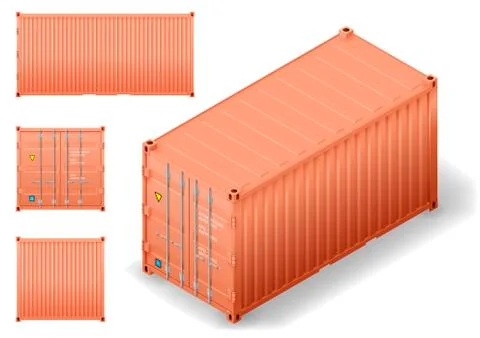 Isometric cargo container Stock Illustration