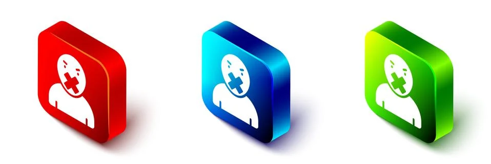 Isometric Censor and freedom of speech concept icon isolated on white background 스톡 일러스트