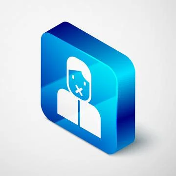 Isometric Censor and freedom of speech concept icon isolated on grey background Stock Illustration