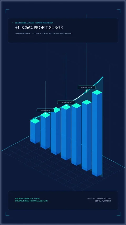 Isometric chart graph data growth analytics business animation loop Stock Footage 346871705