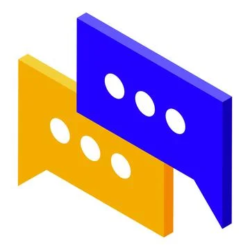 Isometric chat bubbles showing communication concept Illustrazione stock