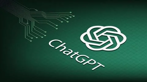  Isometric ChatGPT artificial intelligence program logo, OpenAI company, a... Stock Photos