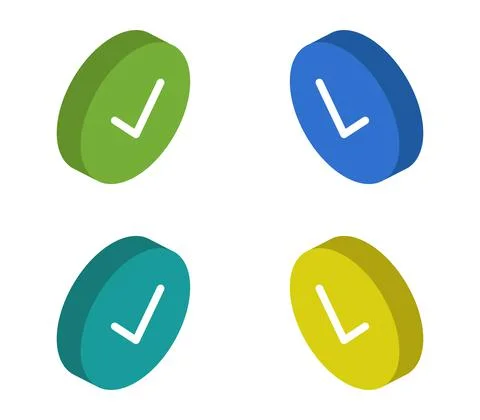 Isometric check icon illustrated in vector on white background Illustrazione stock