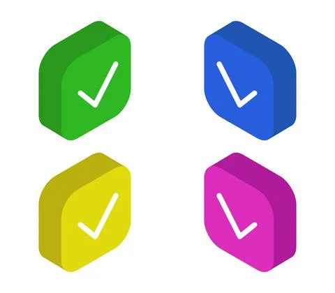 Isometric check icon illustrated in vector on white background Stock Illustration