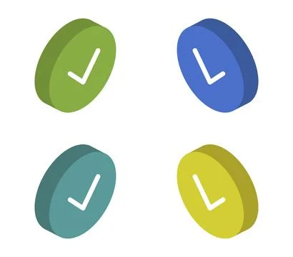 Isometric check icon illustrated in vector on white background Illustrazione stock
