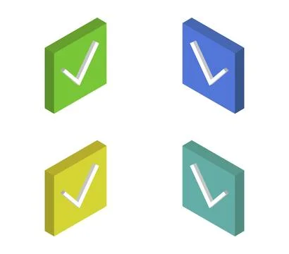 Isometric check icon illustrated in vector on white background Illustrazione stock