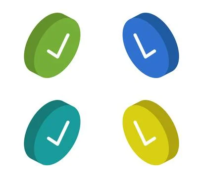 Isometric check icon illustrated in vector on white background Illustrazione stock