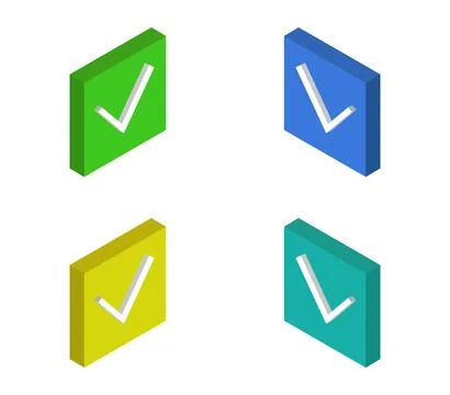 Isometric check icon illustrated in vector on white background Illustrazione stock