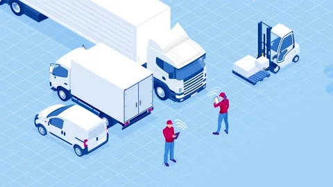 Isometric Checking delivery and ligistics service Stock Footage 131274630