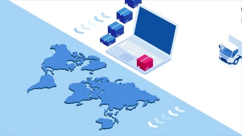 Isometric Checking delivery and ligistics service Stock Footage 131274633
