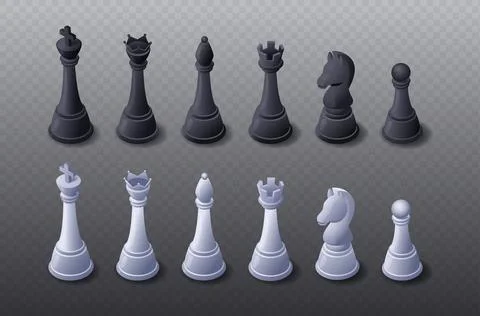 Isometric chess vector set 스톡 일러스트