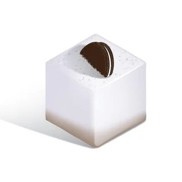Isometric chocolate cookie milkshake Stock Illustration