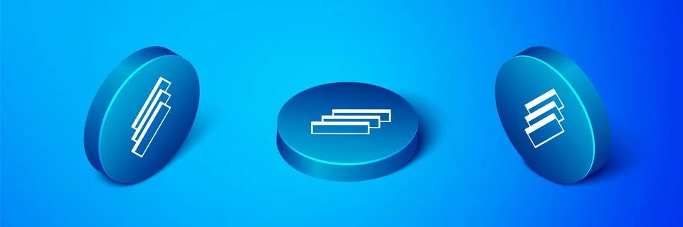 Isometric Cigarette rolling papers pack icon isolated on blue background. Blue Stock Illustration